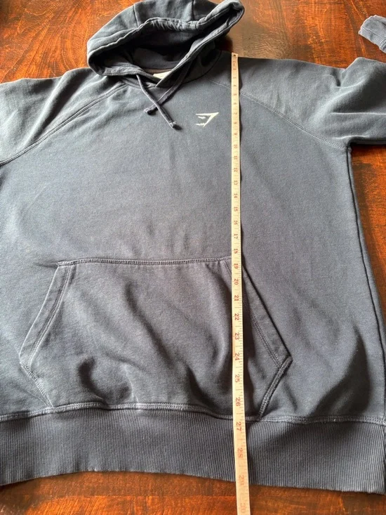Gymshark Crest Hoodie Navy Blue Size Large - Picture 12 of 15